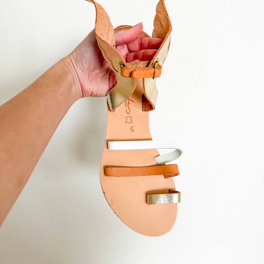 Greek Sandals Genuine Leather Hermes Wings Boho Fairy Cottagecore 6‎ Costume